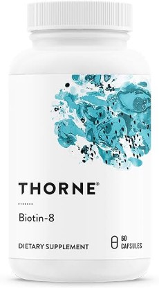 Picture of THORNE Biotin 8 - Vitamin B7 (Biotin) for Healthy Hair, Nails, and Skin - 60 Capsules