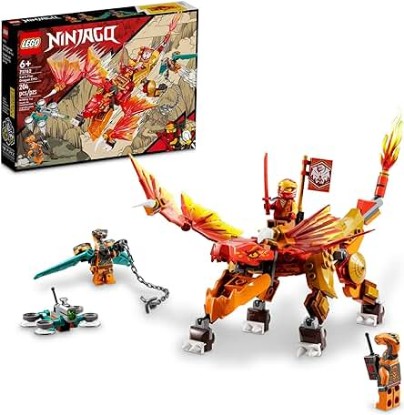 Picture of LEGO NINJAGO Kai’s Fire Dragon EVO Toy 71762 for Kids with Cobra & Boa Snake Warrior Figures and Kai Minifigure, Collectible Mission Banner Series