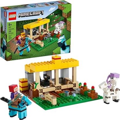 Picture of LEGO Minecraft The Horse Stable 21171 Building Kit; Fun Minecraft Farm Toy for Kids, Featuring a Skeleton Horseman; New 2021 (241 Pieces)