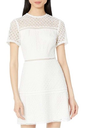 Picture of Ted Baker Allara Short Sleeve Lace Mini Dress Ivory 1 (US 4)