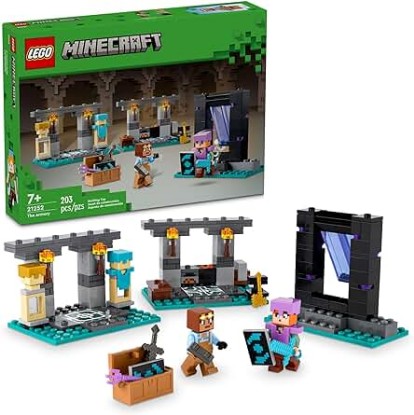 Picture of LEGO Minecraft The Armory Building Set, Includes Popular Minecraft Figures Alex and Armorsmith, Action Toy for Gamers and Kids, Gift for Boys and Girls 7 Years Old and Up, 21252