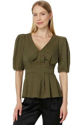 Picture of Ted Baker Women's Burdur Stitch Detail Puff Sleeve Top