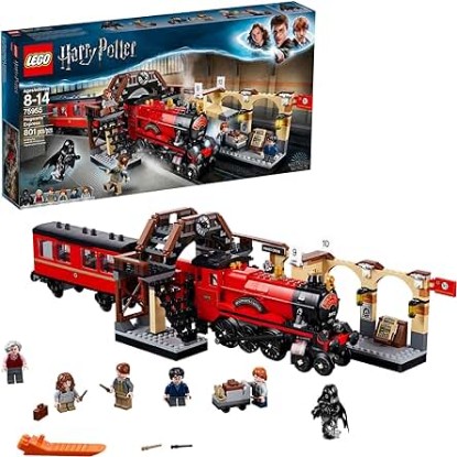 Picture of LEGO Harry Potter Hogwarts Express 75955 Toy Train Building Set includes Model Train and Harry Potter Minifigures Hermione Granger and Ron Weasley (801 Pieces)