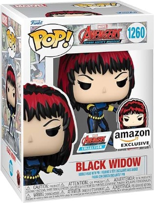 Picture of Funko Pop! & Pin: The Avengers: Earth's Mightiest Heroes - 60th Anniversary, Black Widow with Pin, Amazon Exclusive