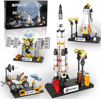 Picture of Space Exploration Shuttle Toys for Boys, STEM Aerospace Building Kit Toy with Rocket, Space Shuttle, Moon Buggy and Satellite, Best Gifts for 8-14 Year Old Boys (415 PCS)