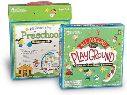 Picture of Learning Resources All Ready for Preschool Readiness Kit - 60 Activities Set, Ages 3+, Kindergartner Preparation Kit, Preschool Homeschool, Preschool Curriculum Kit