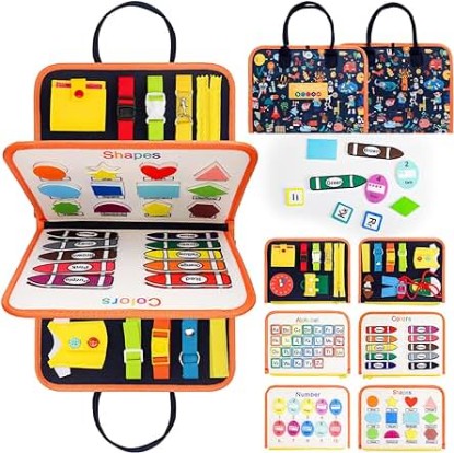 Picture of Montessori Toys, 1-5 Year Old Sensory Toys, Autism Education Travel Toys, Preschool Activities for Learning fine Motor Skills, Preschool Learning Toys, Sensory Activity Boards, Quiet Books