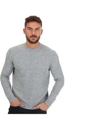 Picture of Ted Baker Men's Lentic Textured Crewneck Sweater Heather Gray