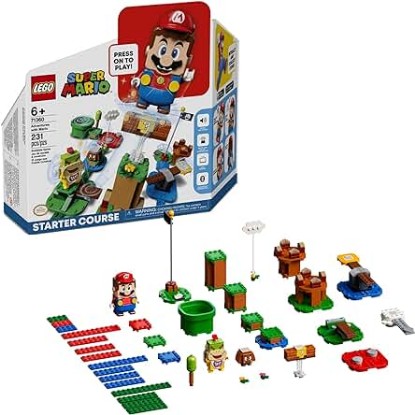 Picture of LEGO Super Mario Adventures with Mario Starter Course Set, Buildable Toy Game, Birthday Gift for Super Mario Bros. Fans and Kids Ages 6 and Up with Interactive Mario Figure and Bowser Jr., 71360