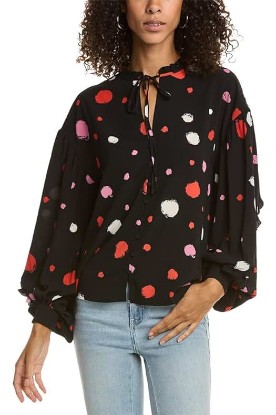 Picture of Ted Baker Sunrai Spot Print Frilled Blouse