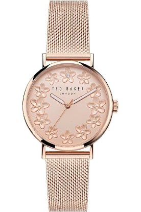 Picture of Ted Baker Phylipa Blossom Ladies Rose Gold Mesh Band Watch (Model: BKPPHS4039I)