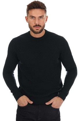 Picture of Ted Baker Men's Lentic Jacquard Pullover Sweater Navy Blue