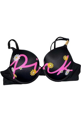 Picture of Victoria's Secret Pink Wear Everywhere Smooth Push Up Bra Color Black New