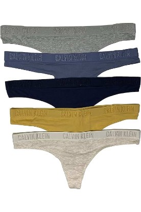 Picture of Calvin Klein Women`s Monochrome Cotton Thongs 5 Pack