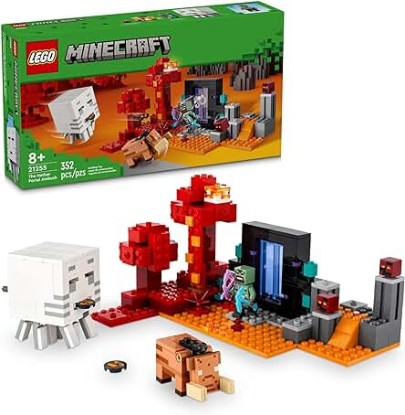 Picture of LEGO Minecraft The Nether Portal Ambush Adventure Set, Building Toy for Kids with Minecraft Action Figures and Battle Scenes, Minecraft Toy for Boys, Girls and Gamers Ages 8 and Up, 21255