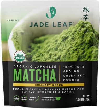 Picture of Jade Leaf Matcha Organic Green Tea Powder, Culinary Grade Premium Second Harvest - Authentically Japanese (1.06 Ounce Pouch)