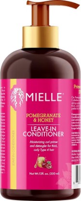 Picture of Mielle Organics Pomegranate & Honey Leave-In Conditioner, Moisturizing Curl Primer and Detangler, Repair Damage and Prevent Frizz, Treatment For Thick Curly Hair Type 4 Hair, 12-Fluid Ounces