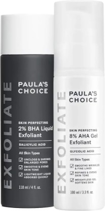 Picture of Paula's Choice SKIN PERFECTING 8% AHA Gel Exfoliant & 2% BHA Liquid Duo - Facial Exfoliants for Blackheads, Enlarged Pores, Wrinkles, and Fine Lines w/Glycolic and Salicylic Acid