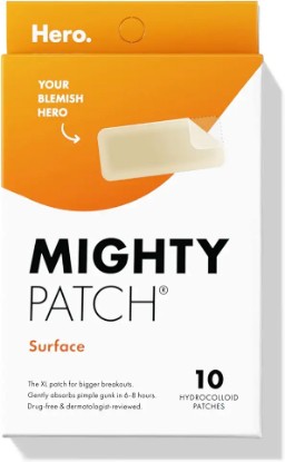 Picture of Mighty Patch Hero Cosmetics Surface Patch - Hydrocolloid Spot Patch for Body, Cheek, Forehead, and Chin (10 Count)