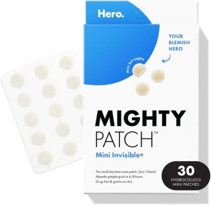 Picture of HERO COSMETICS Mighty Patch™ Mini Invisible+ Patches – Extra Small Daytime Hydrocolloid Acne Pimple Patches for Covering Zits and Blemishes, Blends Into Skin and Barely There (30ct 10mm Patches)