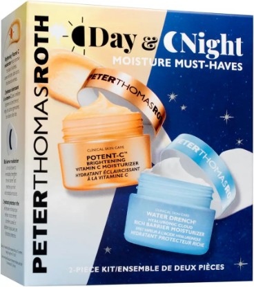 Picture of Peter Thomas Roth Day & Night Moisture Must-Haves 2-Piece Kit, Travel-Size Moisturizer Kit, Potent-C Moisturizer & Water Drench Rich Barrier Moisturizer, For All Skin Types