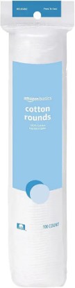 Picture of Amazon Basics Hypoallergenic 100% Cotton Rounds, 100 Count