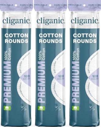 Picture of Cliganic Premium Cotton Rounds for Face (300 Count) - Makeup Remover Pads, Hypoallergenic, Lint-Free | 100% Pure Cotton (Packaging May Vary)