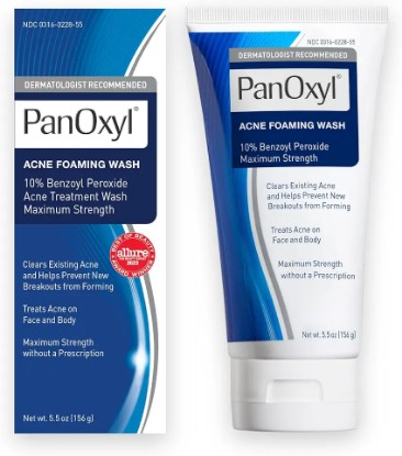 Picture of PanOxyl Acne Foaming Wash Benzoyl Peroxide 10% Maximum Strength Antimicrobial, 5.5 Oz