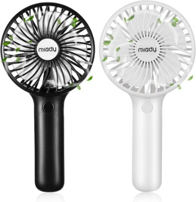 Picture of 2-Pack Upgraded 5000mAh Portable Handheld Fan 3 Speed Mini USB Strong Wind 7-20 Hours Runtime Personal Electric Small Fan for Travel Office Outdoor