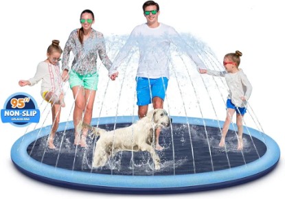 Picture of Splash Pad for Kids and Dogs, 95" Extra Large Splash Pad for Toddlers 1-3 and Kids Ages 4-8, Non Slip Thicken Sprinkler Dog Pool Summer Outdoor Water Toys for Backyard