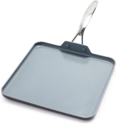 Picture of GreenPan Valencia Pro Hard Anodized Healthy Ceramic Nonstick 11" Griddle Pan, PFAS-Free, Induction, Dishwasher Safe, Oven Safe, Gray Cradle to Cradle Certified