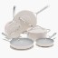 Picture of Ceramic Nonstick Pots and Pans Set Ceramic Cookware Set 8-Piece - Non-Toxic & PTFE/PFOA/PFAS Free, Induction Compatible, Oven & Dishwasher Safe to 500°F, Cream