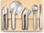 Picture of Caraway Kitchen Gadget Set - 5 Piece Kitchen Essentials - Stainless Steel - Includes Can Opener, Pizza Cutter, Garlic Press, Ice Cream Scoop, Vegetable Peeler, and Storage Organizer