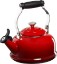 Picture of Le Creuset Enamel On Steel Whistling Tea Kettle with Metal Finishes, 1.7 qt., Cerise