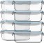 Picture of Razab 16 Pc (Set of 8) 30 Oz Glass Food Storage Containers with Lids, Airtight Large Reusable Leak Proof BPA Free Food Prep Containers, Freezer to Oven Safe