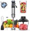 Picture of Ganiza Immersion Blender 5 in 1 Hand Blender Max 1000W Heavy Duty Motor, 16 Speed Mode Handheld Blender Stainless Steel Blade With 800ml Mixing Beaker, 600ml Chopper, Whisk and Milk Frother