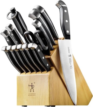 Picture of HENCKELS Premium Quality 15-Piece Knife Set with Block, Razor-Sharp, German Engineered Knife Informed by over 100 Years of Masterful Knife Making, Lightweight and Strong, Dishwasher Safe
