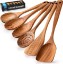 Picture of Zulay Kitchen 6-Piece Wooden Cooking Spoons Set – Heat-Resistant, Smooth Teak Utensils with Comfort Grip – Lightweight & Durable – Easy to Clean, Perfect for Non-Stick Cookware
