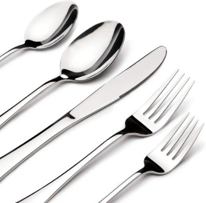 Picture of Silverware Set for 8, 40 Piece Heavy Duty Stainless Steel Flatware Utensils Cutlery Set Including Steak Knife Fork and Spoon, Dishwasher Safe, Gift Package for Wedding Housewarming