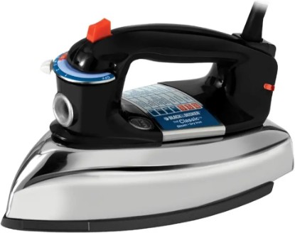 Picture of BLACK+DECKER The Classic Iron, F67E-T, Aluminum Soleplate, Steam or Dry Ironing, 7 Temperature Settings, Anti-Drip