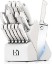 Picture of Kitchen Knife Block Set, 15-Piece Enduring Ultra Sharp Knife Set, Japanese High Carbon Stainless Steel, Premium Forged Knives for Kitchen and Professional Chefs, White