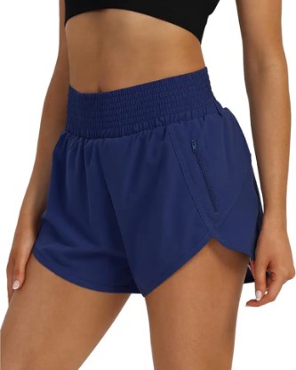 Picture of SAFWAK Women's High Waist Athletic Shorts Quick Dry Sporty Workout Running Shorts for Women with Zipper Pocket