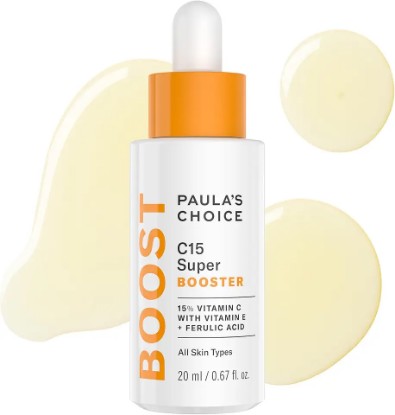 Picture of Paula's Choice BOOST C15 Super Booster, 15% Vitamin C Serum for Face, Face Serum with Vitamin E & Ferulic Acid for Discoloration & Glow, Fragrance-Free, 0.67 Fl Oz