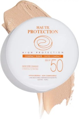 Picture of Avène High Protection Tinted Compact, Mineral Sunscreen, Tinted Sunscreen, Broad Spectrum SPF 50+, UVA/UVB Blue Light Protection, 100% Mineral, Water Resistant, Non-Greasy, Fragrance-Free