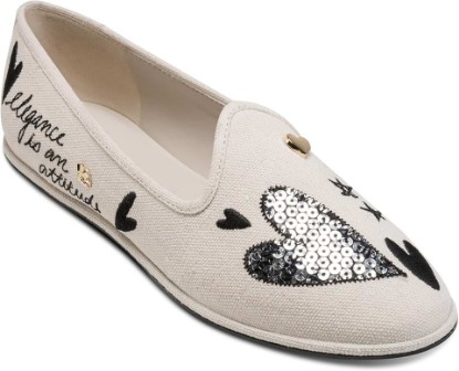Picture of KARL LAGERFELD Women's Vaneda Ikonic Flat with Embroidery Patches and Pins