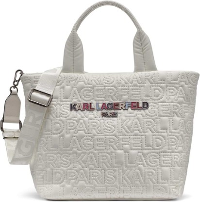 Picture of KARL LAGERFELD Paris Voyage Crossbody Tote Bag, Winter White Multi, One Size
