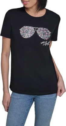 Picture of KARL LAGERFELD Women's Short Sleeve Crew Neck Logo T-Shirt