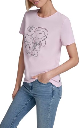 Picture of KARL LAGERFELD Women's Short Sleeve Crew Neck Logo T-Shirt
