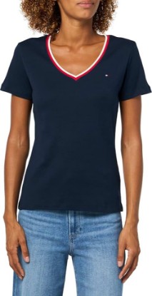 Picture of Tommy Hilfiger Adaptive Women's Basic Short Sleeve Cotton V-Neck T-Shirt