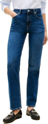 Picture of Tommy Hilfiger Tommy Hilfiger Women's Mid Rise Classic Straight Jean, Dark Blue 10